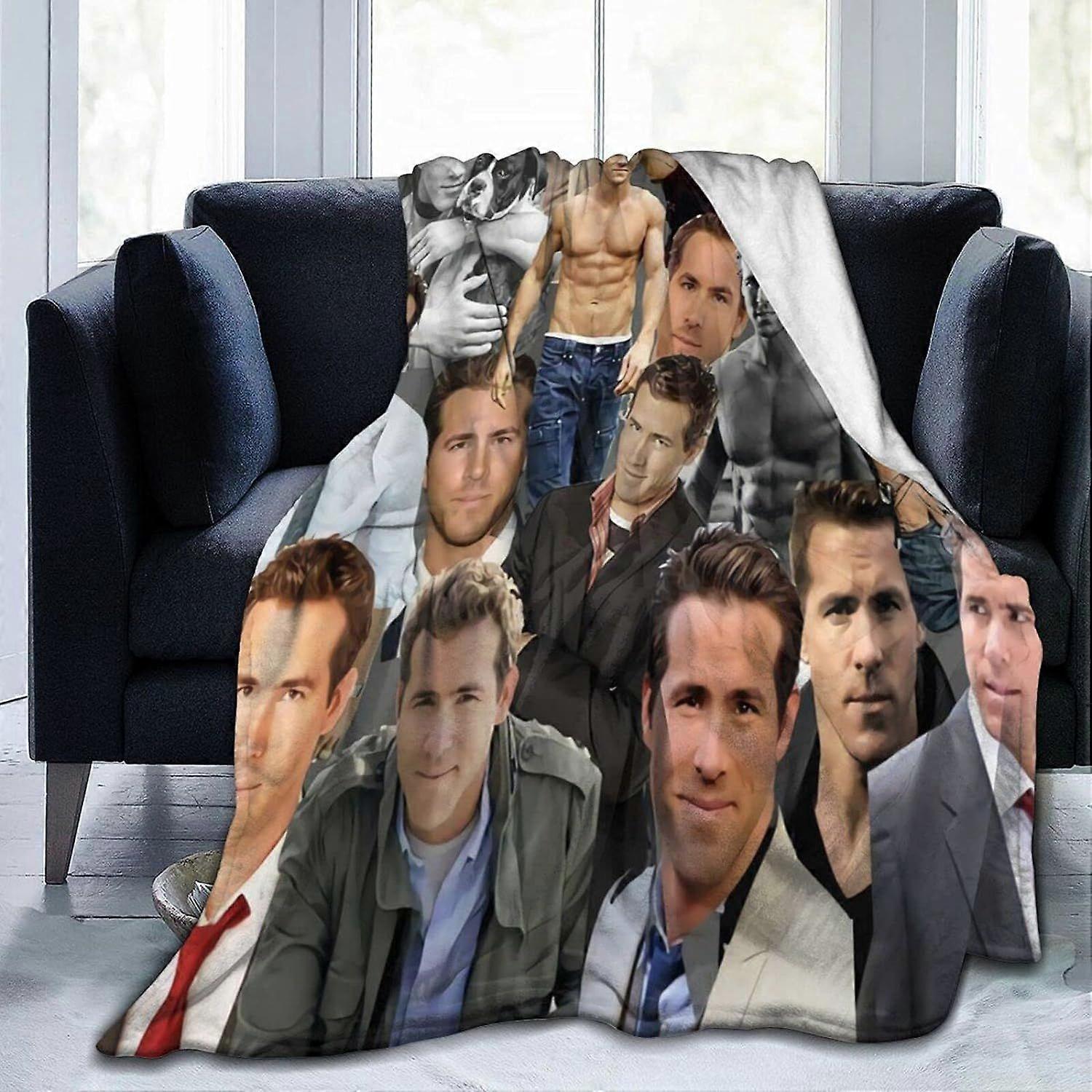 Ryan Reynolds Couverture polaire chaude douce et confortable pour canapé, lit, genouillère de bureau, lit de voiture Camp Beach Blanket Throw Blankets