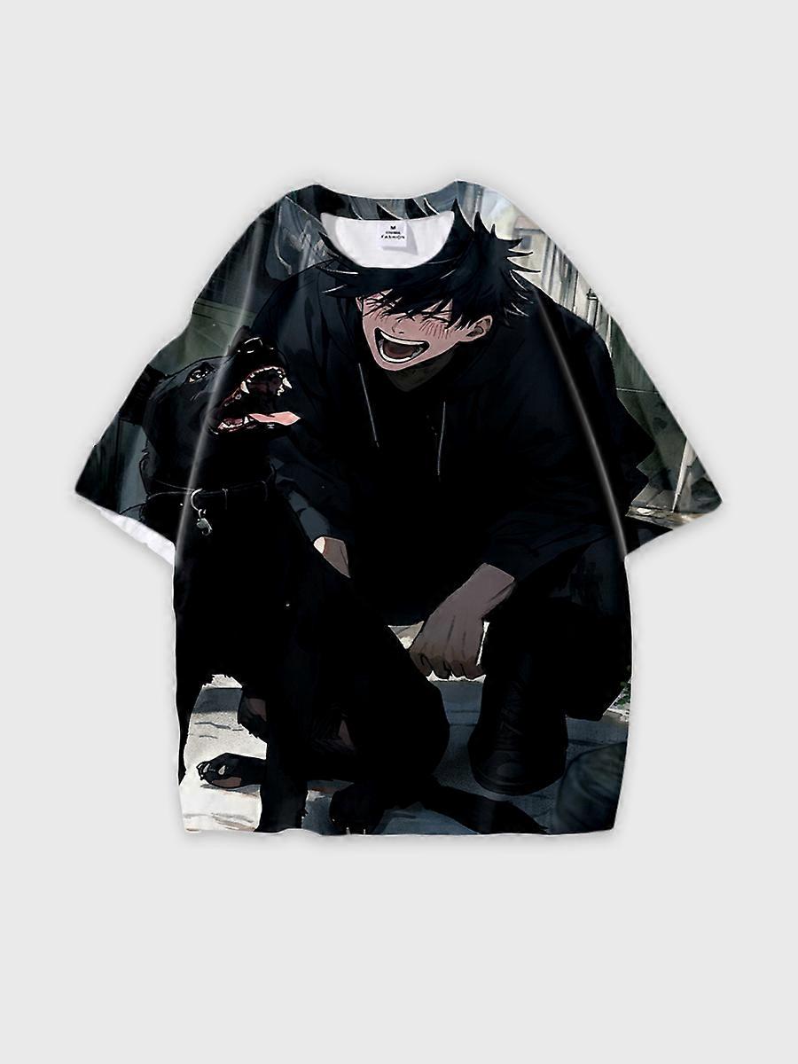 T-shirt round neck Character Pattern loose short sleeve P1221