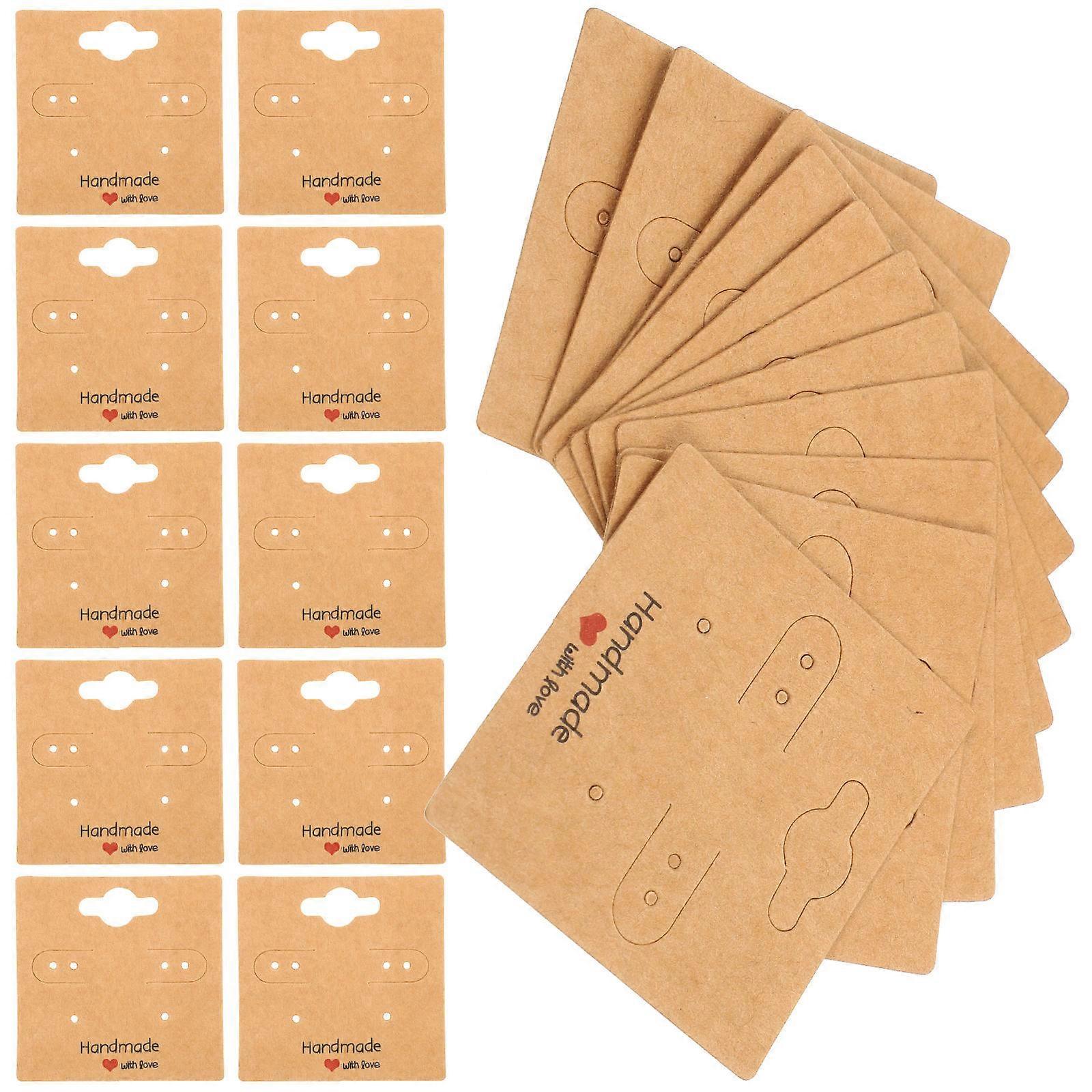 100 Sheets of Sturdy Jewelry Earring Display Card Kraft Paper Made Ear Showcase Card