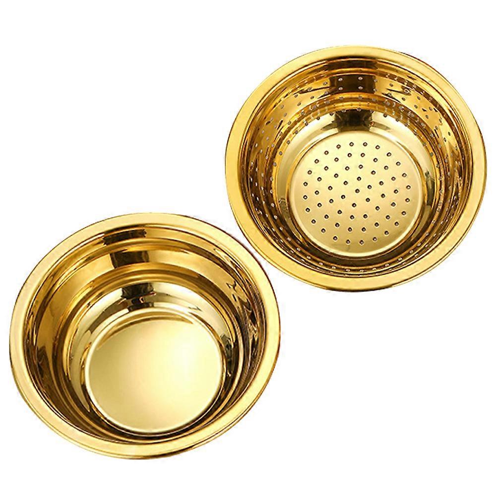 Kitchen Strainer Set Stainless Steel Colander Sieve Sifter Home Chefs 16cm Washing Vegetables 1Set