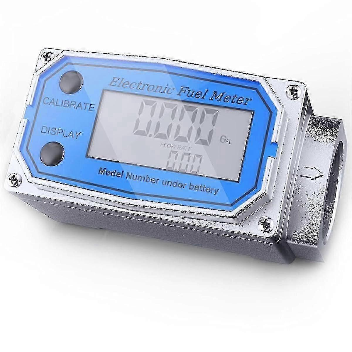 3/4" NPT Digital Flow Meter with LCD Display - Waterproof Oil/Water Measurement in GAL/L/M3 Units