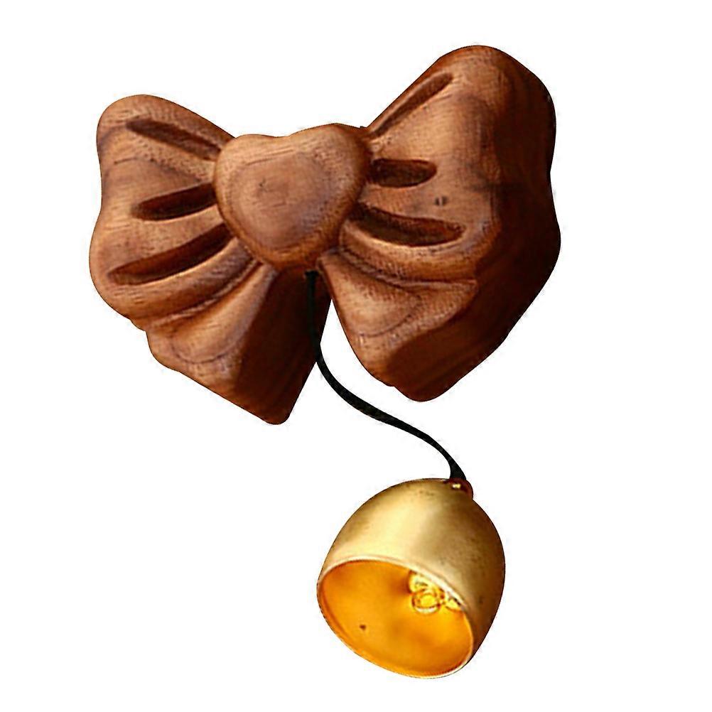 Retro Wooden Wind Chime with Copper Bells for Home Decor Unique Design and Good Visual Effect Light Brown