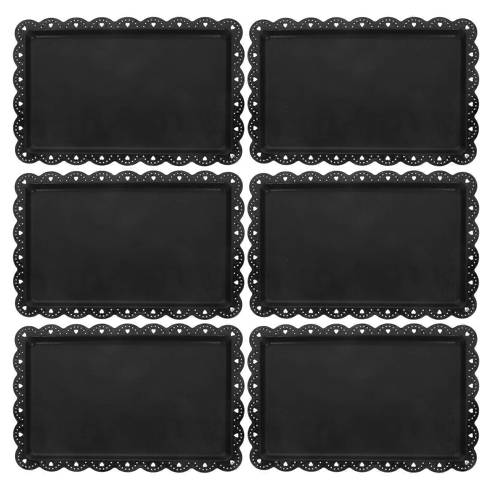 Serving Tray Food Trays For Party Multi Function Black Color 14 42X9 24X0 59In Suitable For Appetizers Sushi 6Pcs
