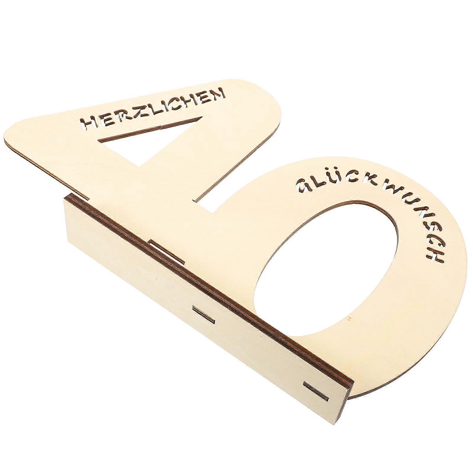 Wood Table Numbers Plain Color Wooden Number Sign Photo Shooting Rustic Table Number 28.50X18.00X4.50cm 1Set