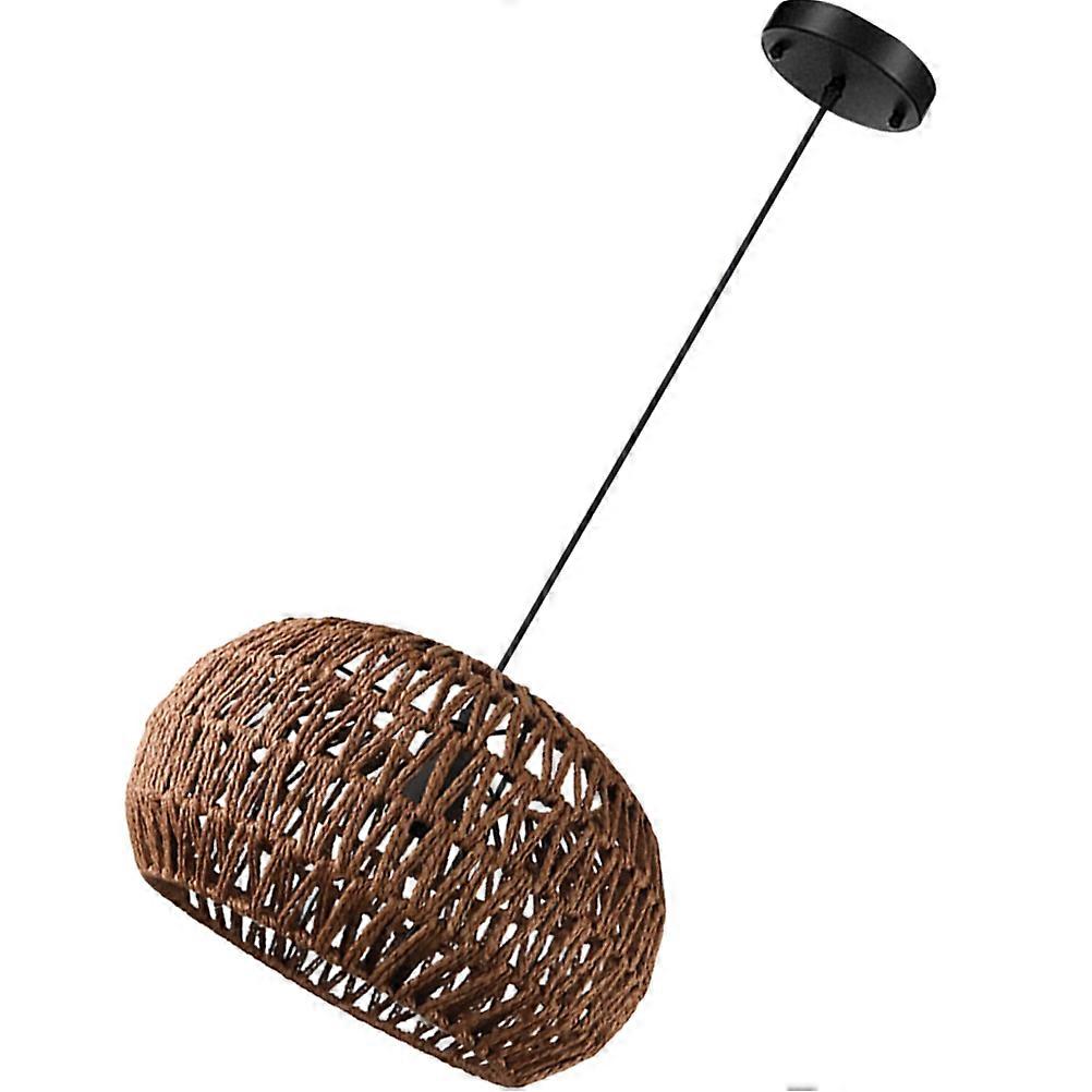 Rattan Light Fixture Pendant Light Woven Design for Home Hotel Restaurant 30x17cm Japanese Retro Style Lighting 1Pack