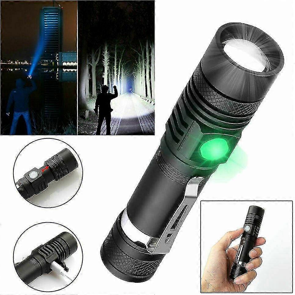 Super Bright 90000lm Led Tactical Flashlight Zoomable With Rechargeable Battery