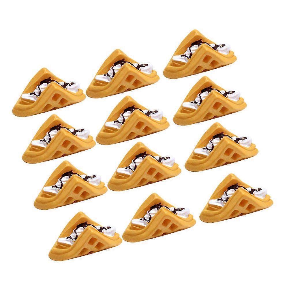 Resin Muffin Model for Decoration Yellow Simulation Cake Accessories 12pcs