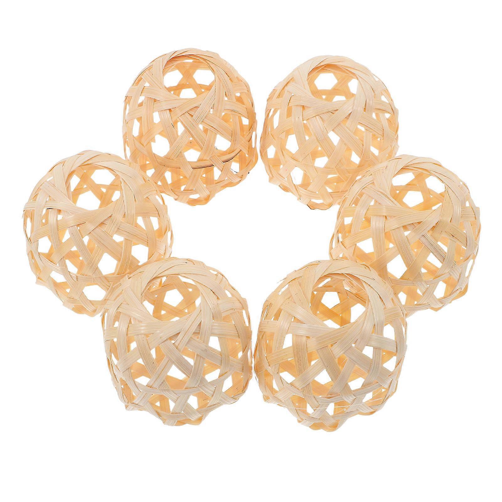 6Pcs Tiny Bamboo Woven Lanterns Gorgeous Diy Lampshade For Bedroom And Dining Room With Even Light Distribution