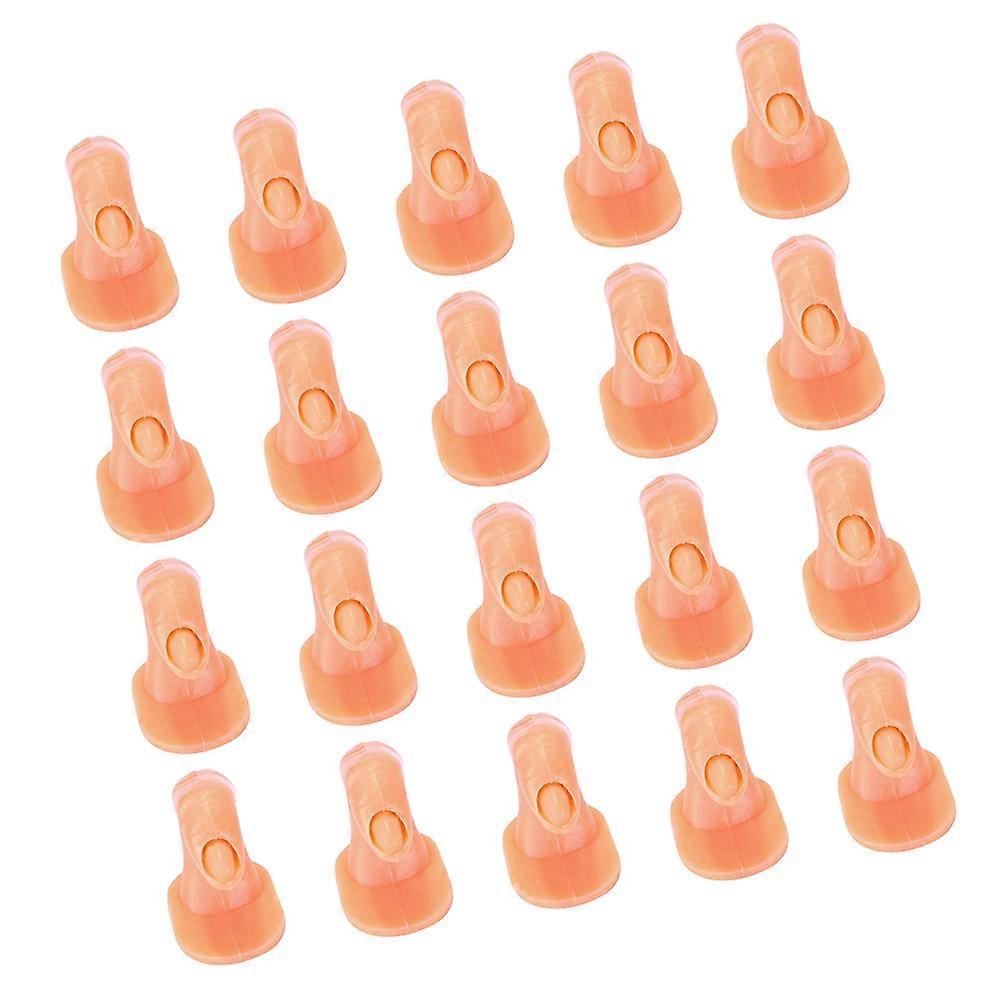 Fake Training Finger Set For Nail Art Practicing In Khaki Color Suitable For Beginners And Salon Artists With 20Set