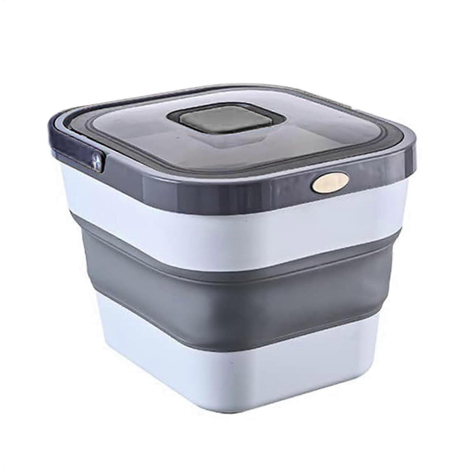 Foldable Storage Container for Dog Food, Gray Pet Food Box, Space-Saving, Made of Plastic, 10L