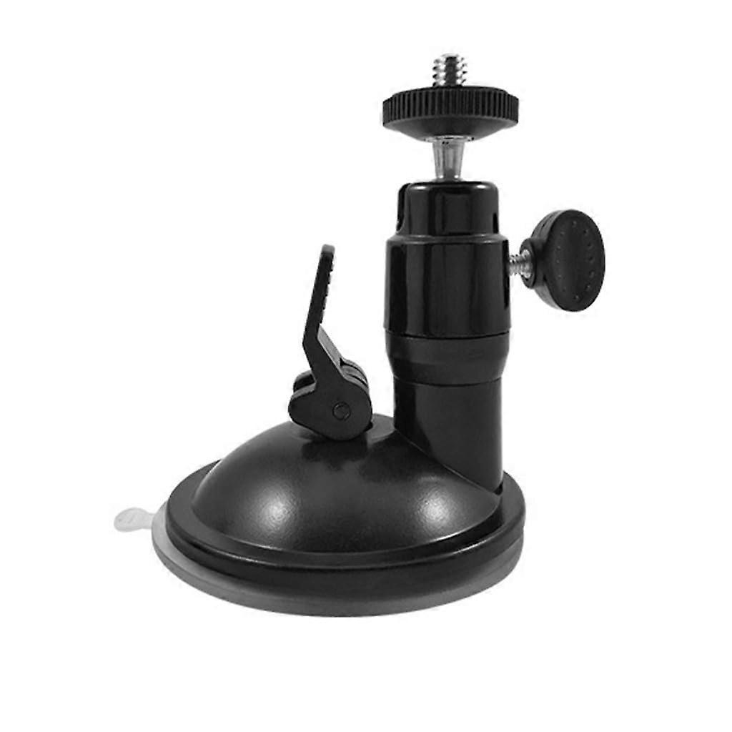 Universal car suction cup mount with 1/4inch screw, upgrades for action cameras, secure attachment to windshield, and black BK.