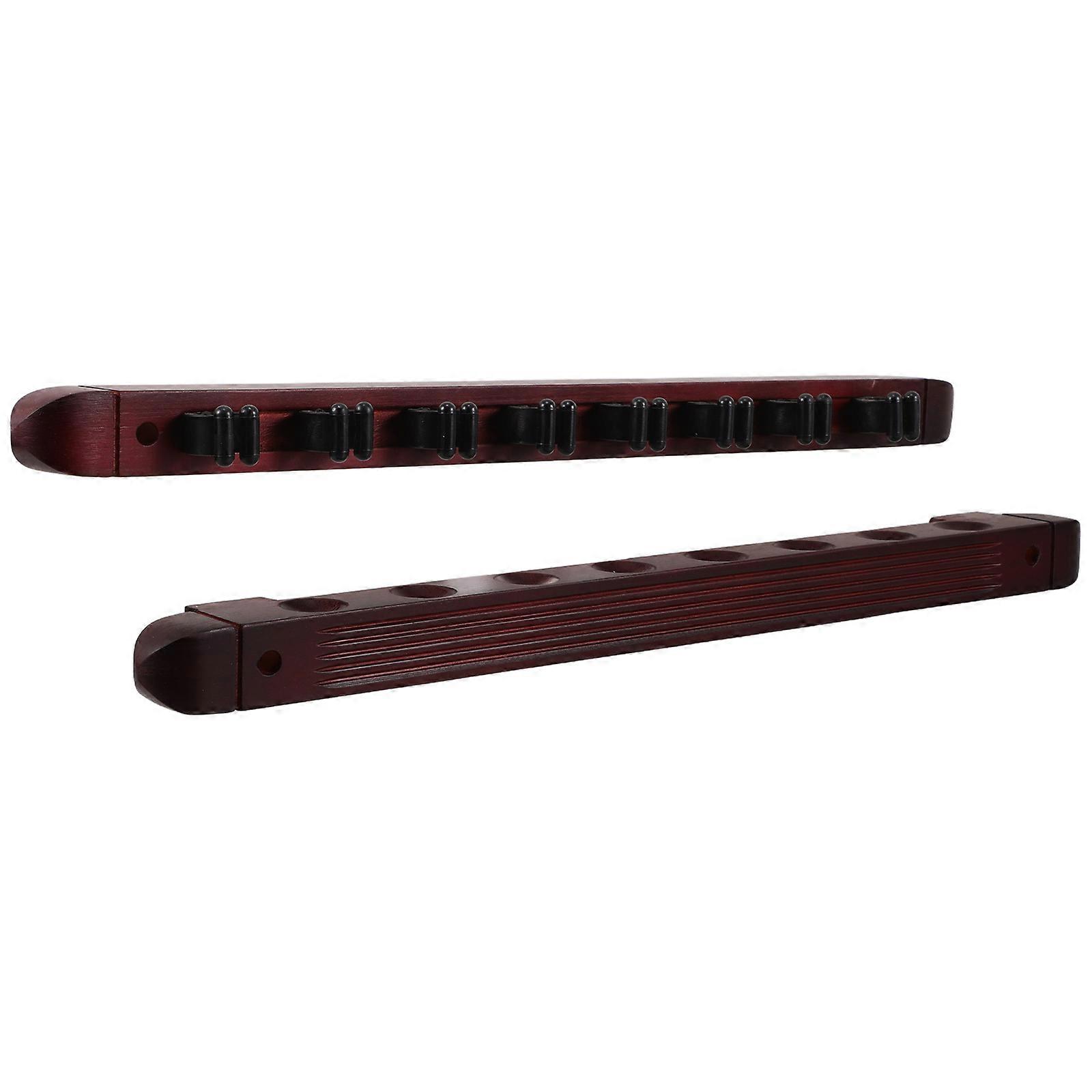 Wall Mounted Billiard cue Rack in Dark Red Wood for Home Use Holds 8 Cues 8.0 Inches