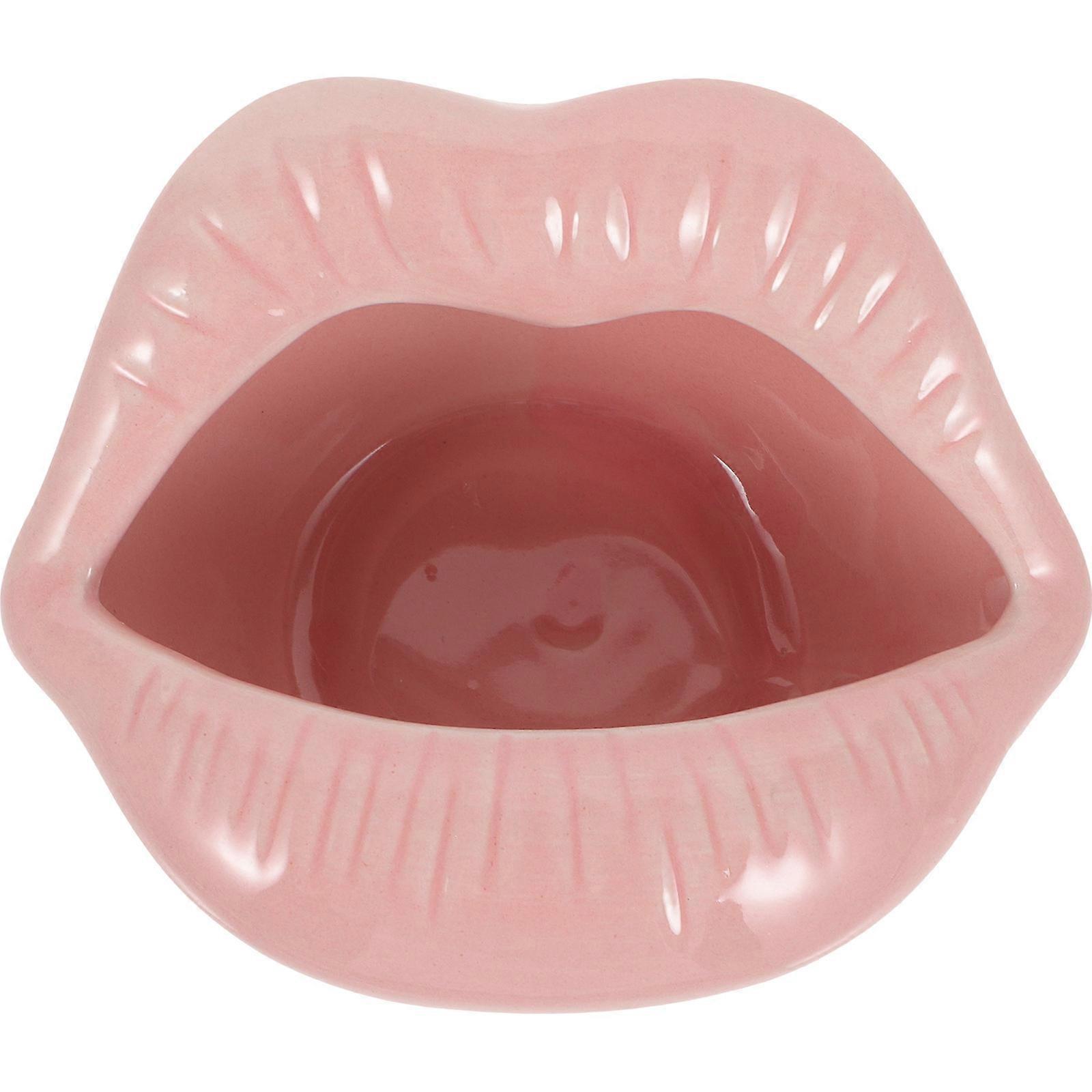 Lip Ash Trays, Ceramic Windproof Design for Home Decor, Deep Tray for Ash and Candies
