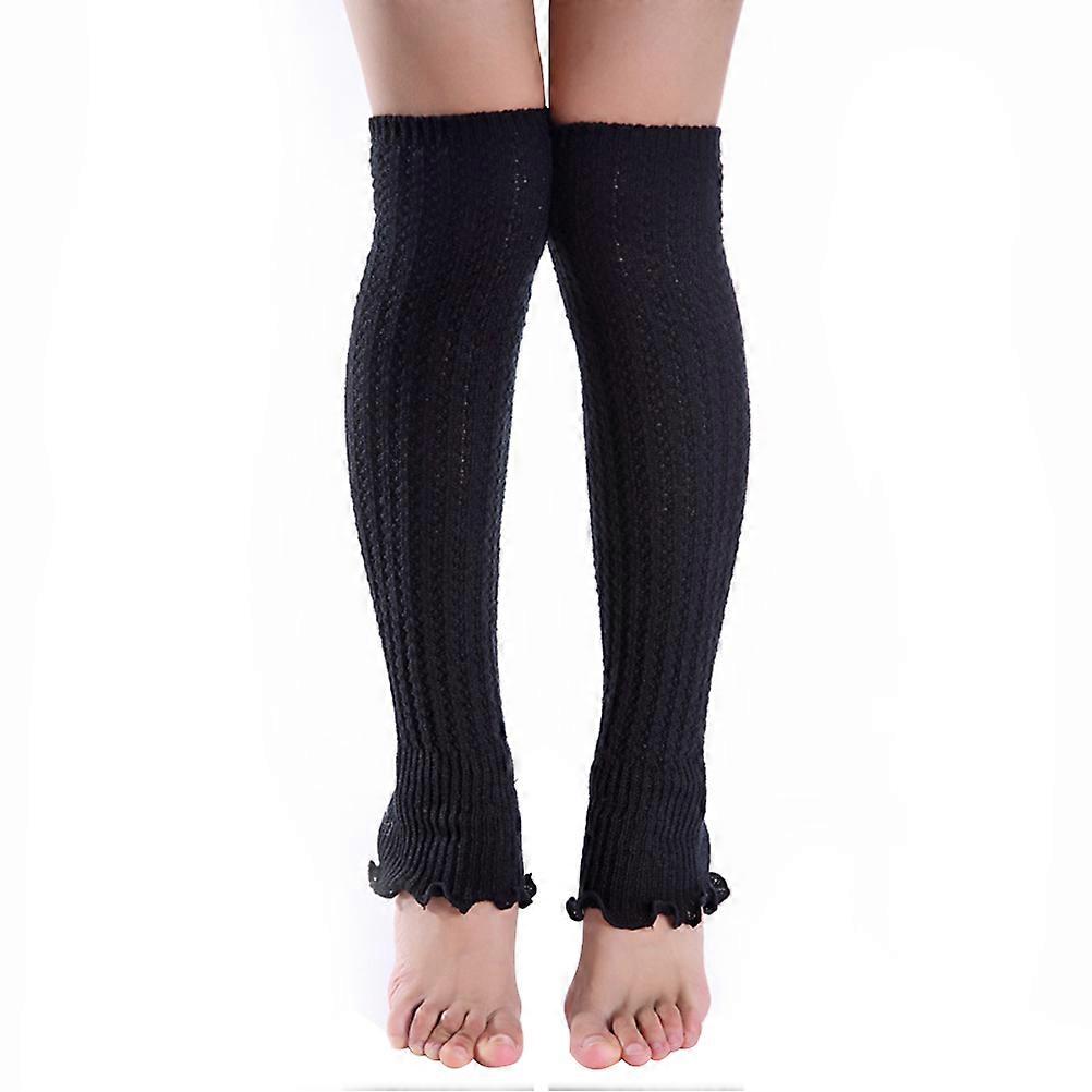 מחמם חותלות סרוגה חמות לנשים שחור אקריליק מידה אחת מתאימה ביותר לשכבות