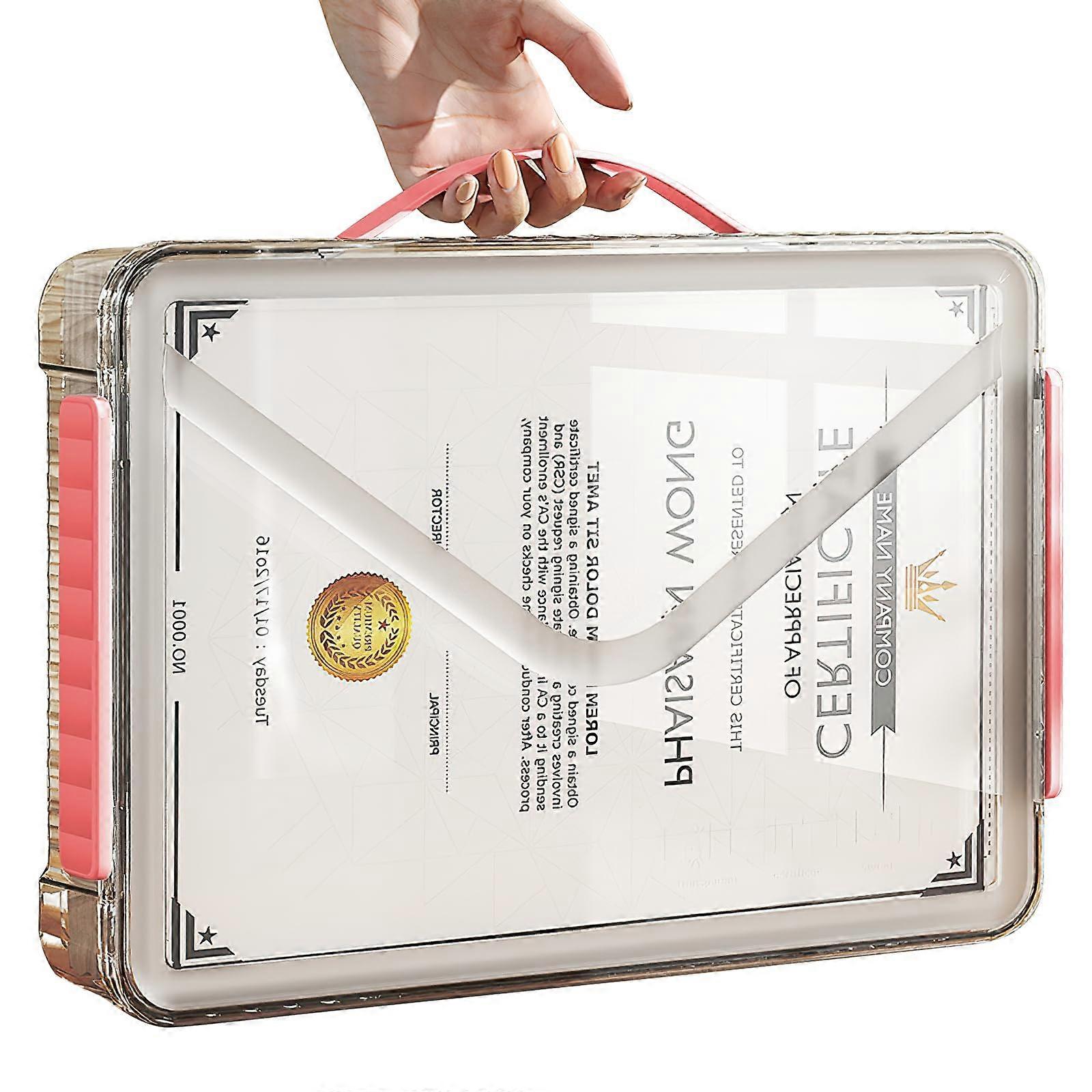 Clear Storage Boxes with Lids A4 Clear Paper Storage Organizer with Handle