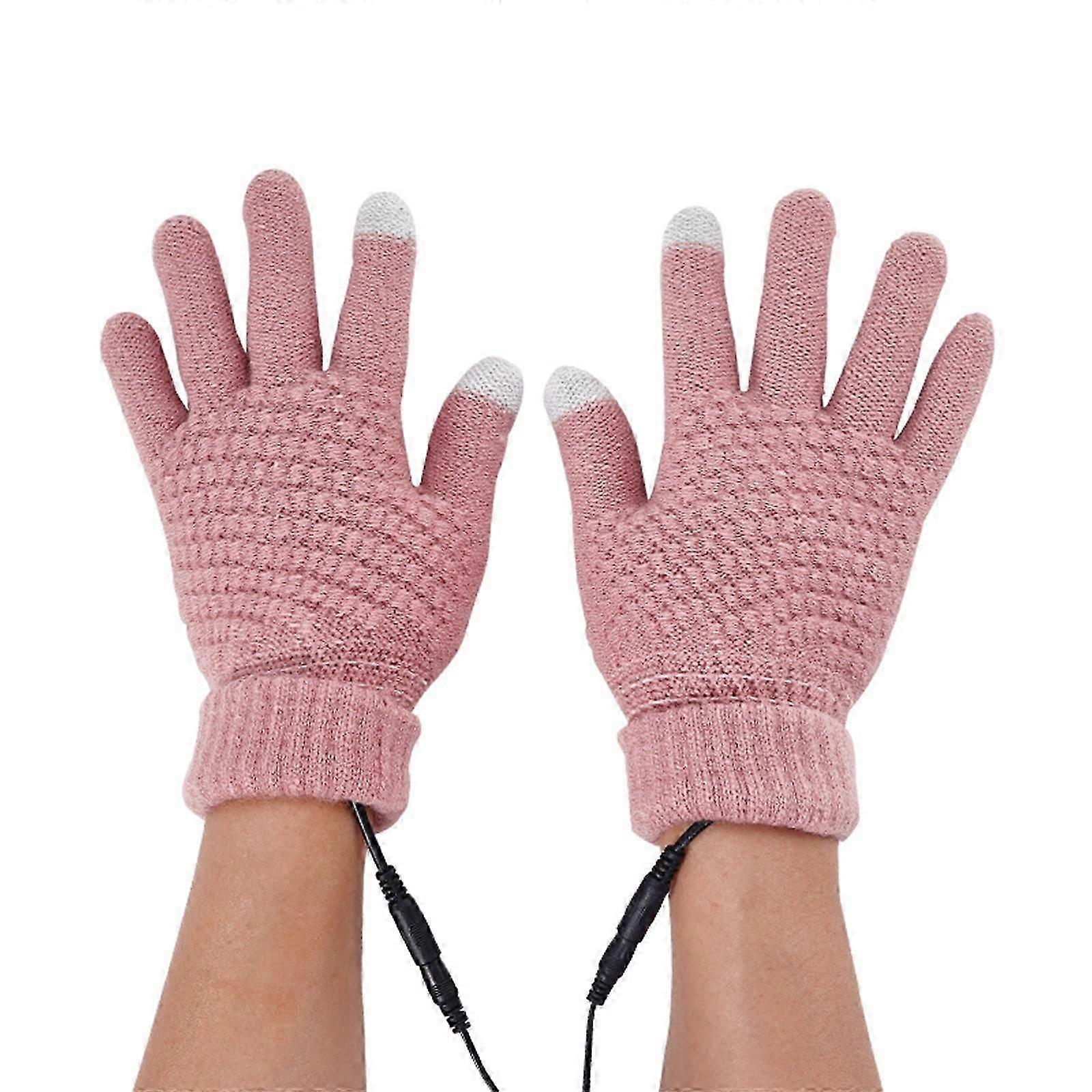 Gants chauffants d’hiver USB Mitaine Lavable à la main Tricot Gants pour ordinateur portable à écran tactile