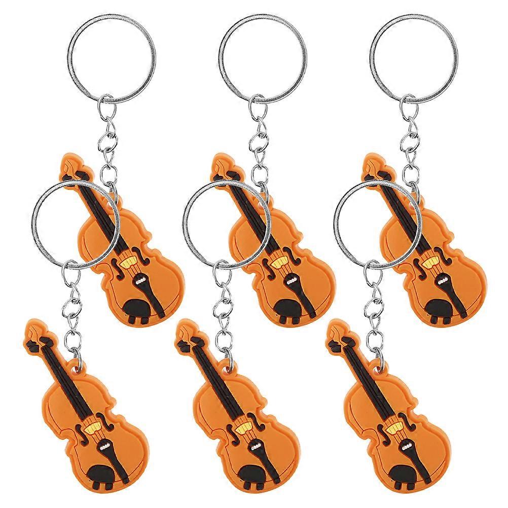 Miniature Musical Instrument Keychain Violin Shaped Accessory For Any Occasion 6Pcs