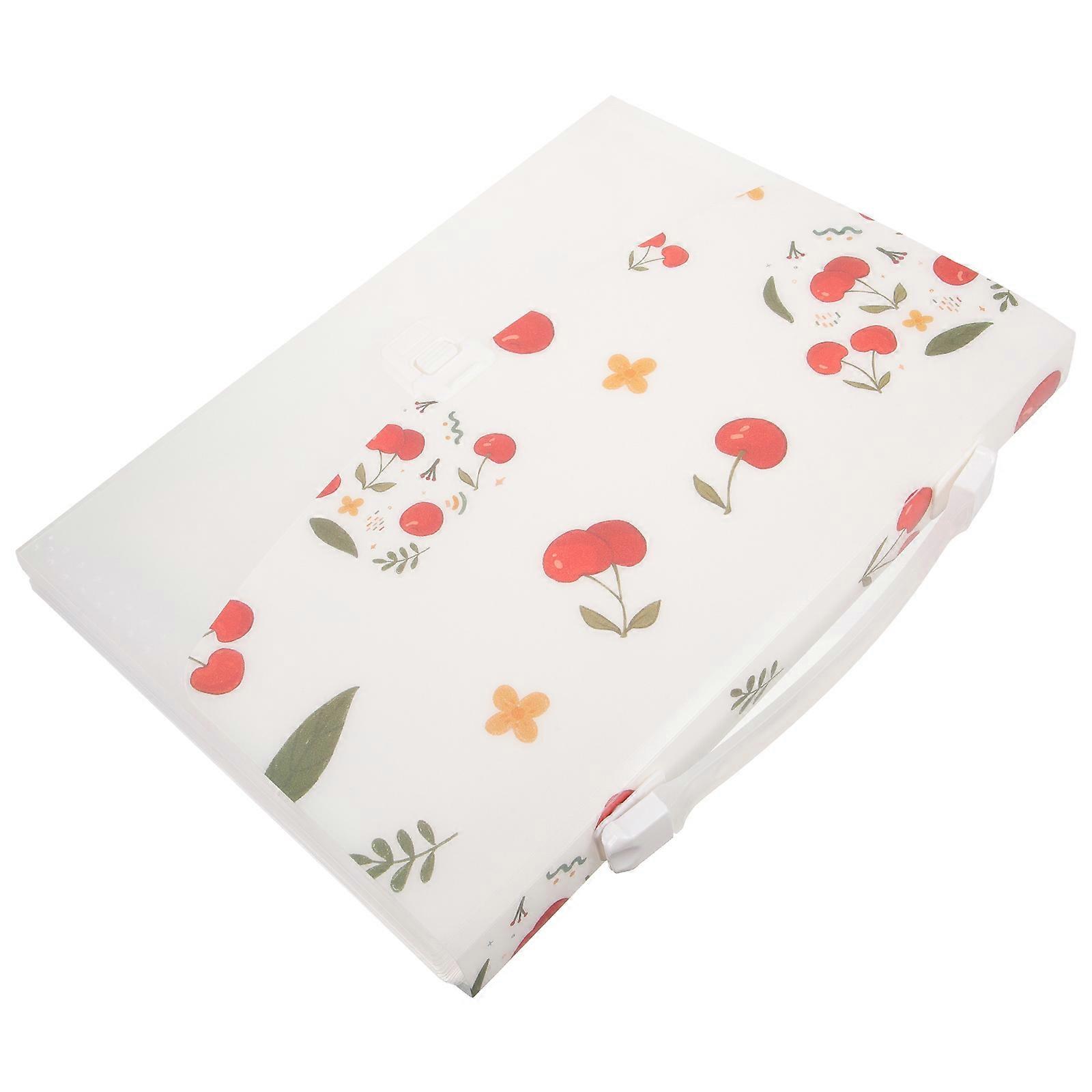 Accordion File Organizer Document Receipt Organizer for School Study PP Material A4 Size 1Pcs