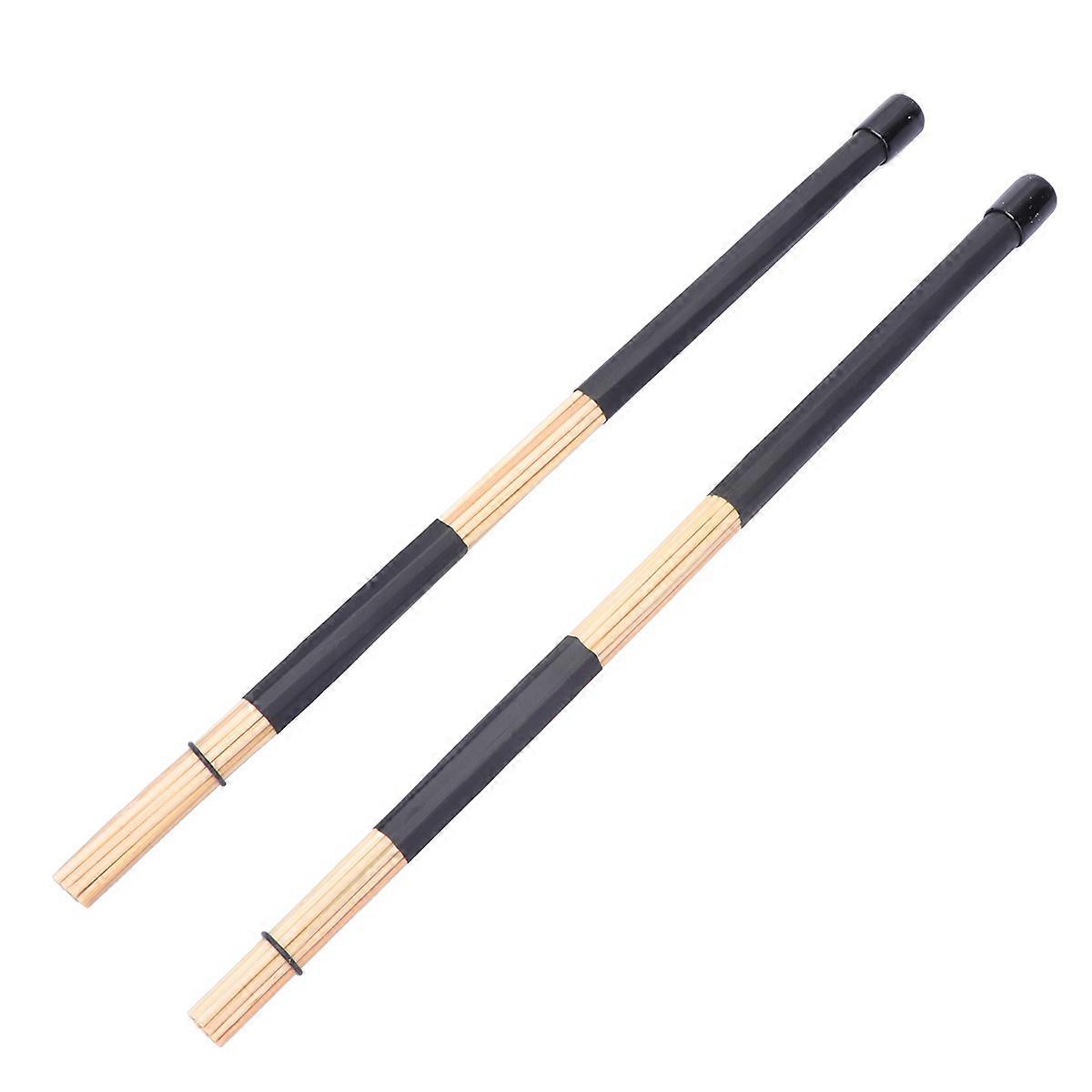 Black Wooden Jazz Drumsticks Ideal For Musicians Practicing Percussion Instruments 40x1.5cm Portable 1 Pair