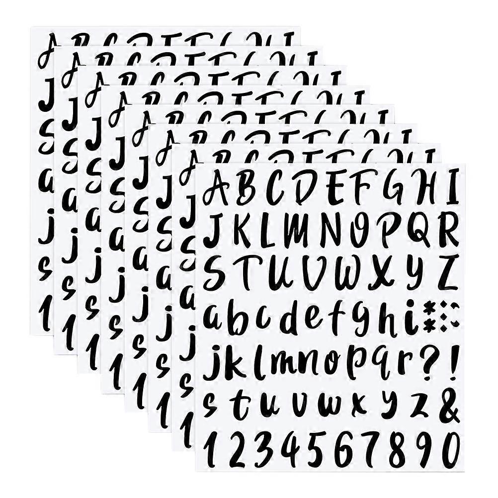 8Pcs Number Alphabet Labels for DIY Mailbox Signs Decals Decorative Stickers Black
