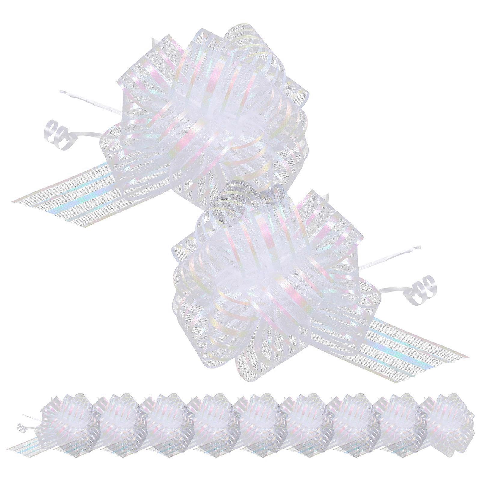 Gift Bows 20Pcs White Small Pull Bows for Gift Wrapping Decor
