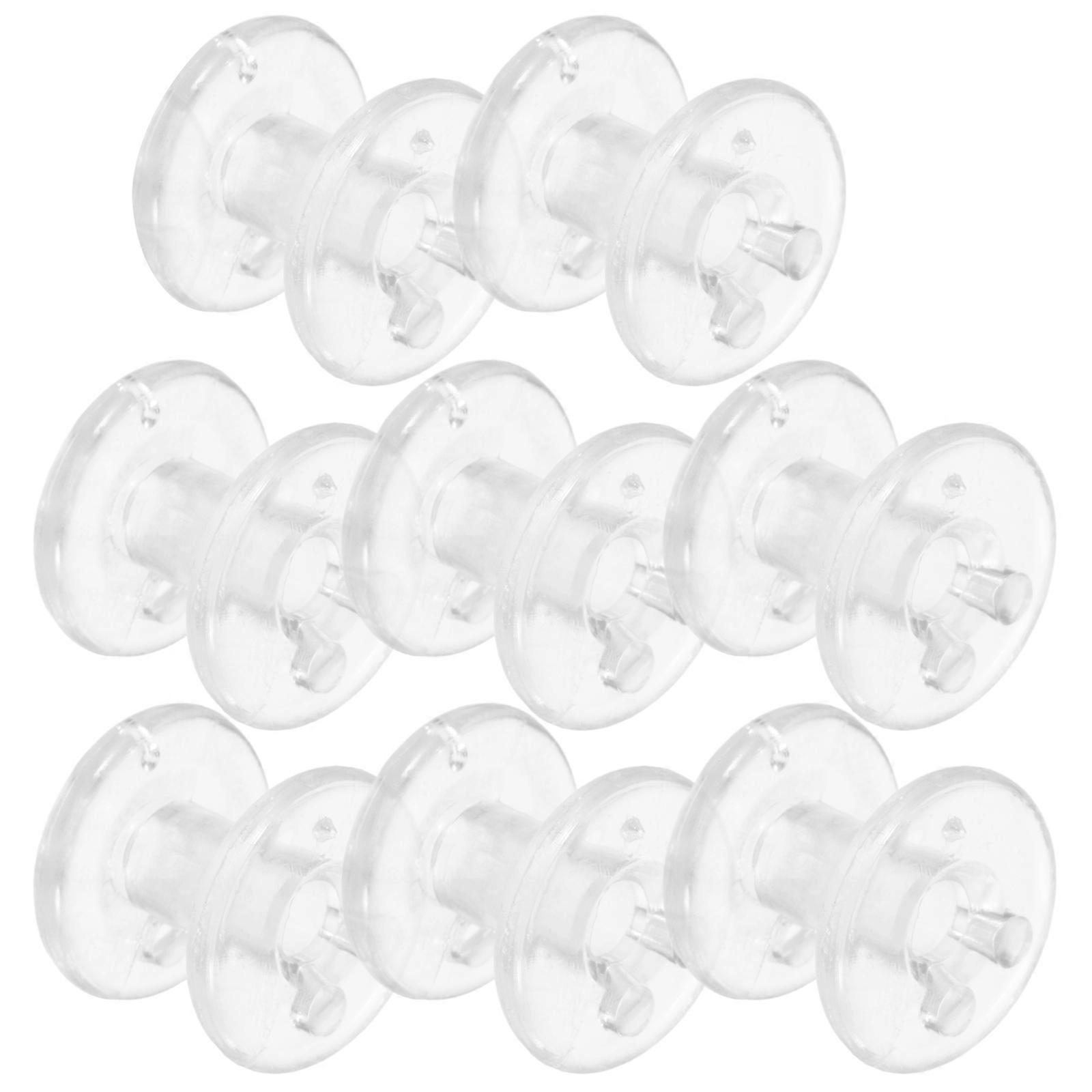8pcs Transparent Plastic Cord Retainer Spools for Home Window Decoration with Construction