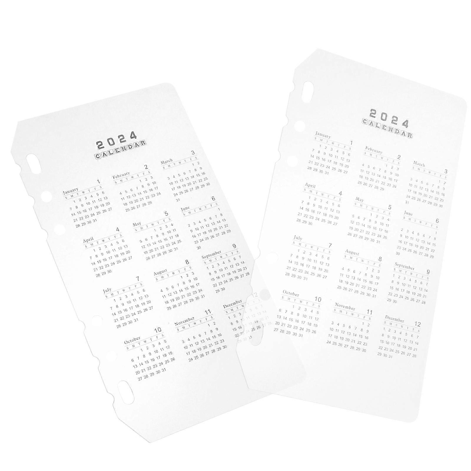2pcs Transparent Calendar Divider Inserts for Daily Binder Organization   Easy Schedule Tracking Material Display Separators