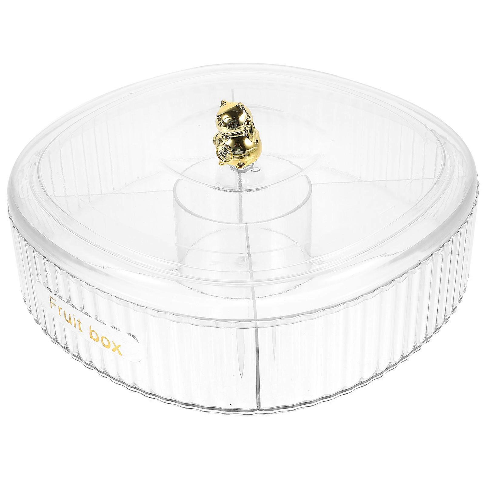 Household Dried Fruit Container Single Layer Candy Snack Transparent Box with Lid