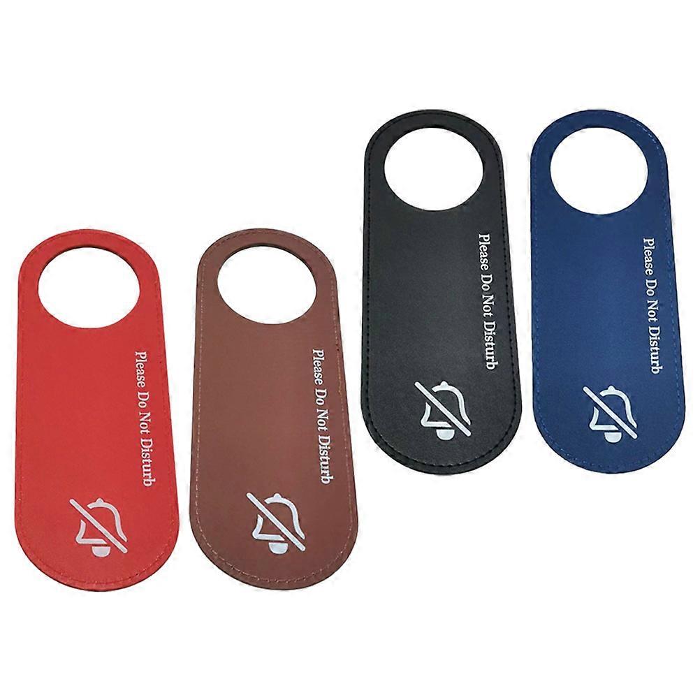 Please Do Not Disturb Sign For Hotel Rooms Offices Rectangular PU Material Double Sided Hanging Blue 22.5X8.5CM Office Status Notification 4Pcs