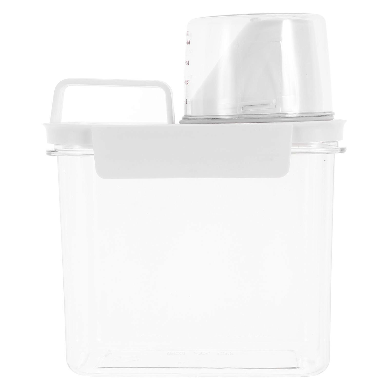 Leakproof Laundry Liquid Dispenser With Lid For Bathroom Organizer Rectangular Shape 1100ml 1Set