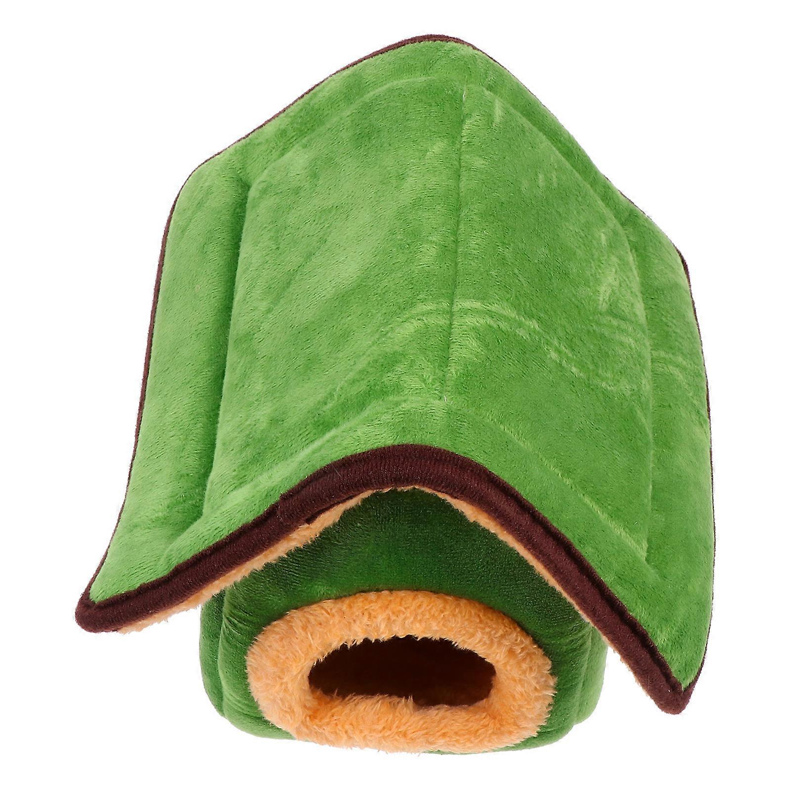 1Pc Hamster Hideaway Christmas Nest With House Shape Green Sponge Material For Easy Cleaning