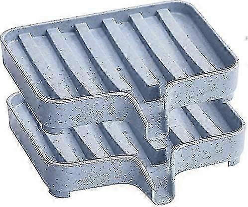 Soap Saver Soap Dish Self Draining Soap Holder for Bathroom,Kitchen 2 Pack(Blue)