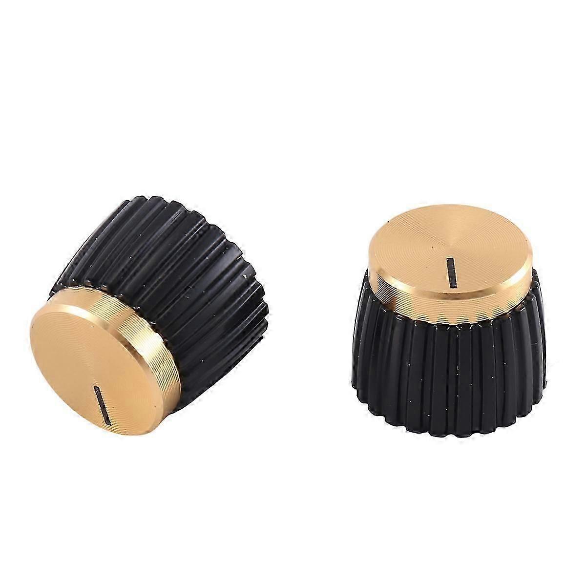 10Pcs Guitar AMP Amplifier Knobs Push-on Black+Gold Cap compatible with  Marshall Amplifier