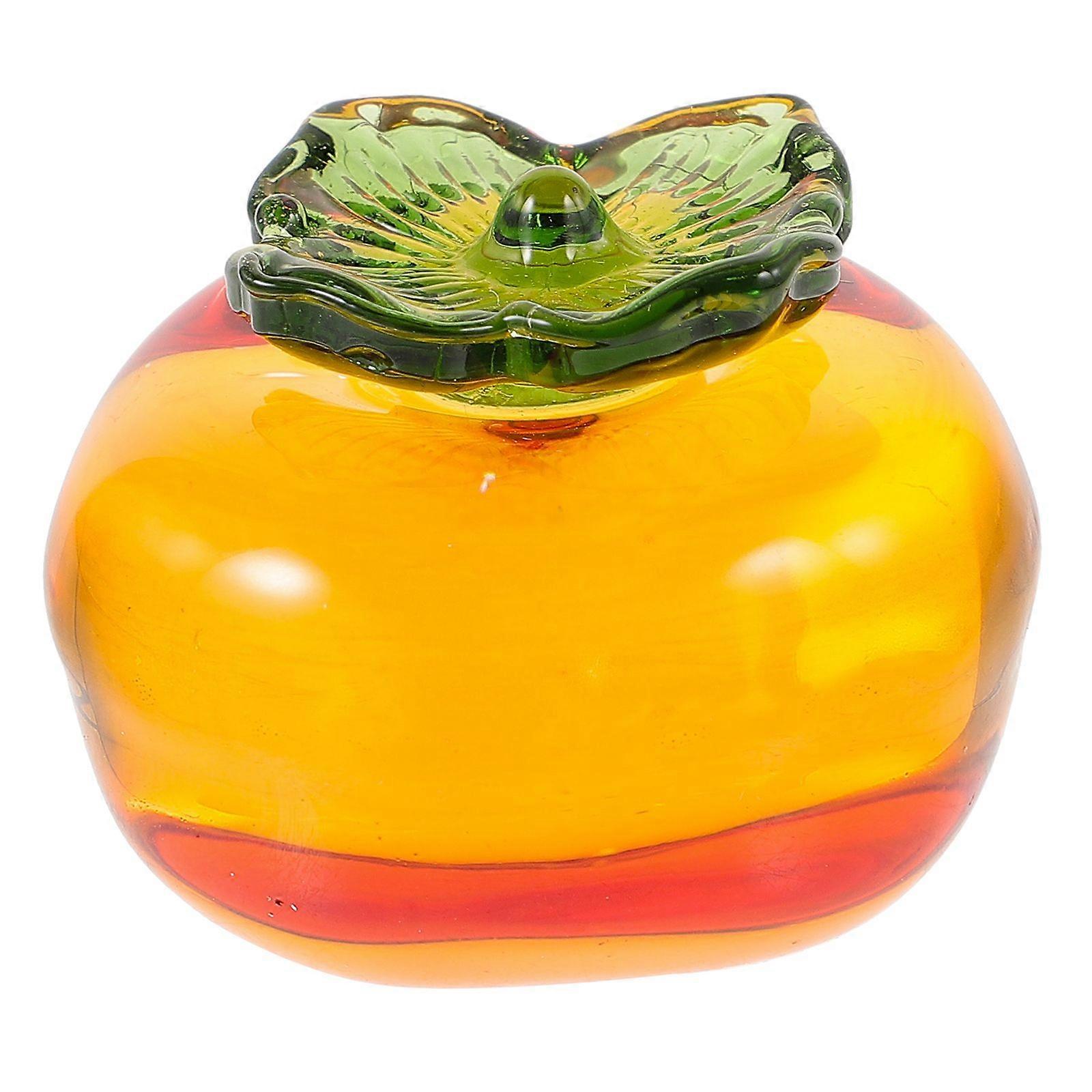 Simulation Persimmon Model Glass Craft Persimmon Decor Tabletop Persimmon Ornament