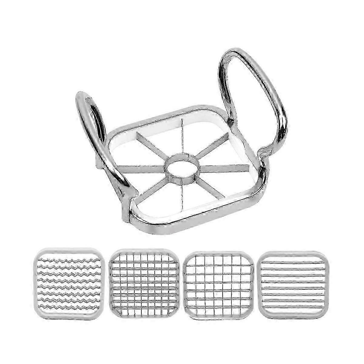 Stainless Steel Chip Cutter, Potato Cutter is Very Versatile with 5 Different Blade Shapes, Potato