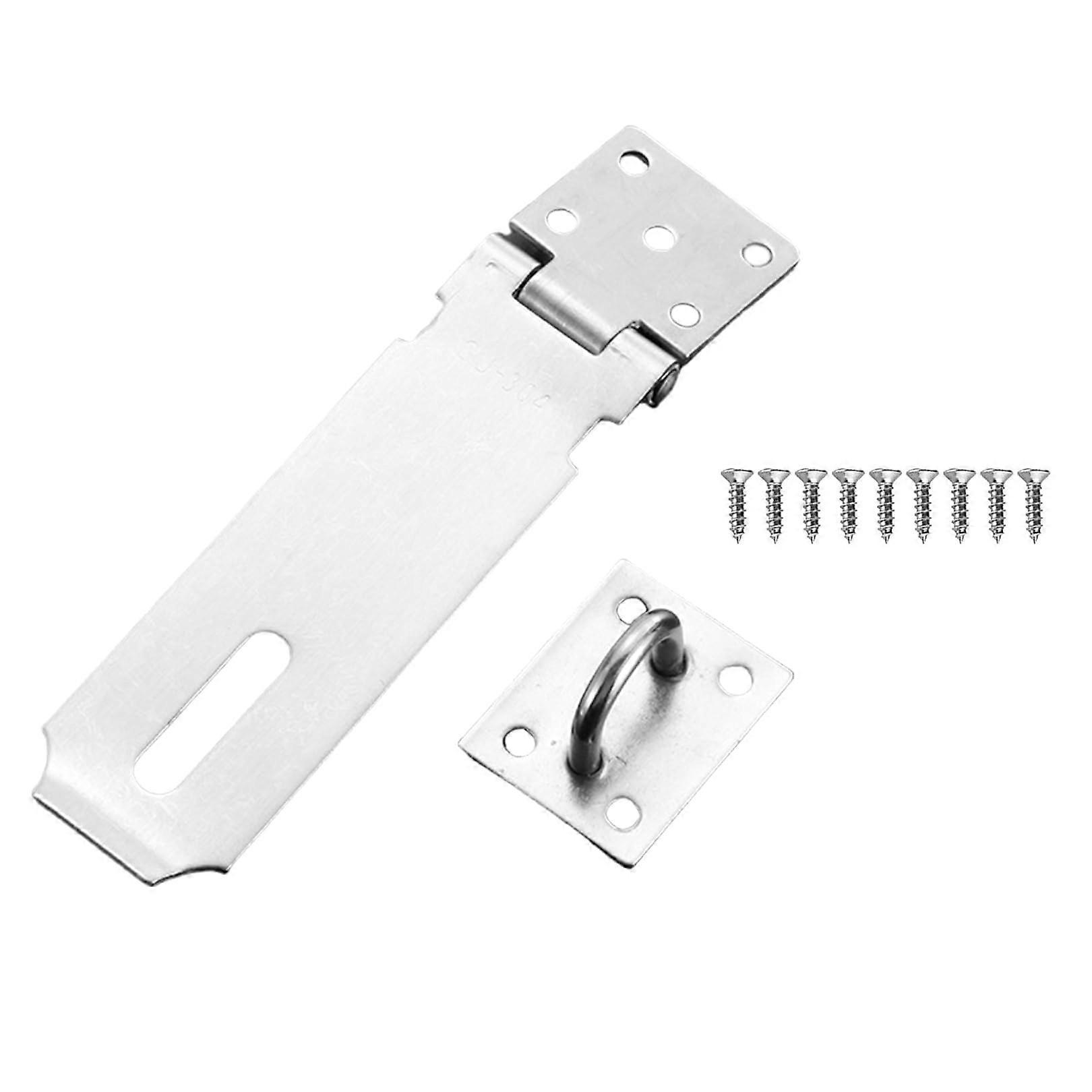 Gate Latch Heavy Duty Stainless Steel Shed Lock Hasp and Staple Kit for External Doors and Cabinets Adjustable Lever Security