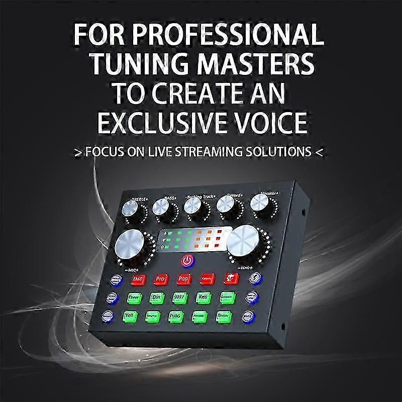 V8S Live External Sound Card Voice Changer Sound Card with Multiple Sound Effects for Live Recordin