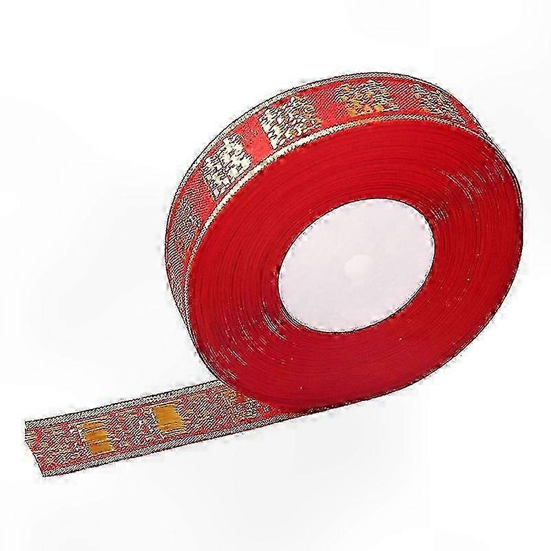 1 roll of quilted and bound holiday gift wrapping ribbon suitable for various occasions