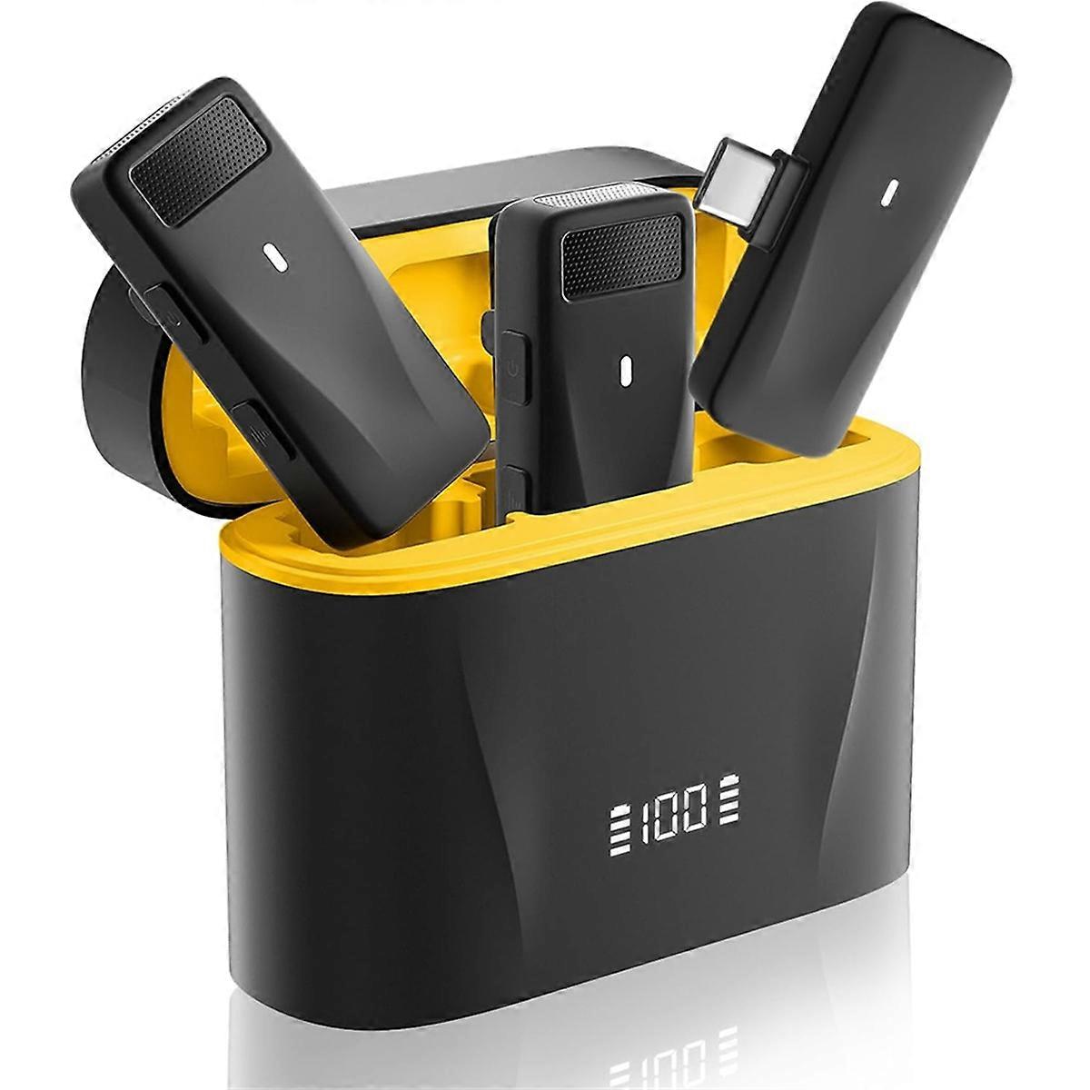 Wireless Lapel Lavalier Microphone Noise Canceling USB C Microphone