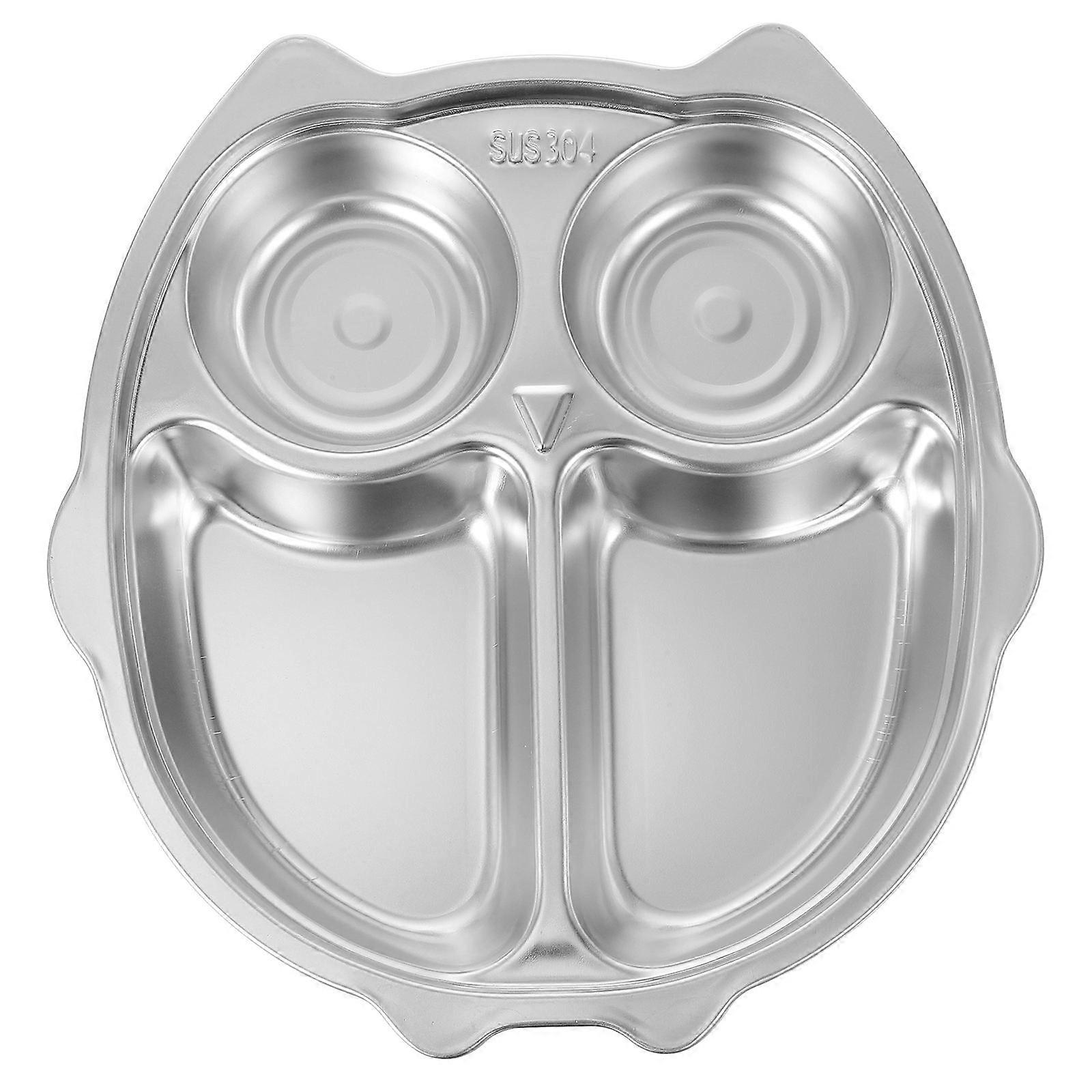Stainless Steel Divided Food Plate Lunch Container Stackable Tray for Camping Picnics Home School with Smooth Edges Design