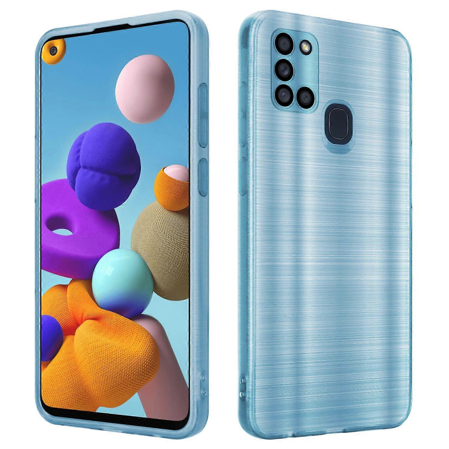 Samsung Galaxy A21s Protective Case - Brushed Design with Camera Protector