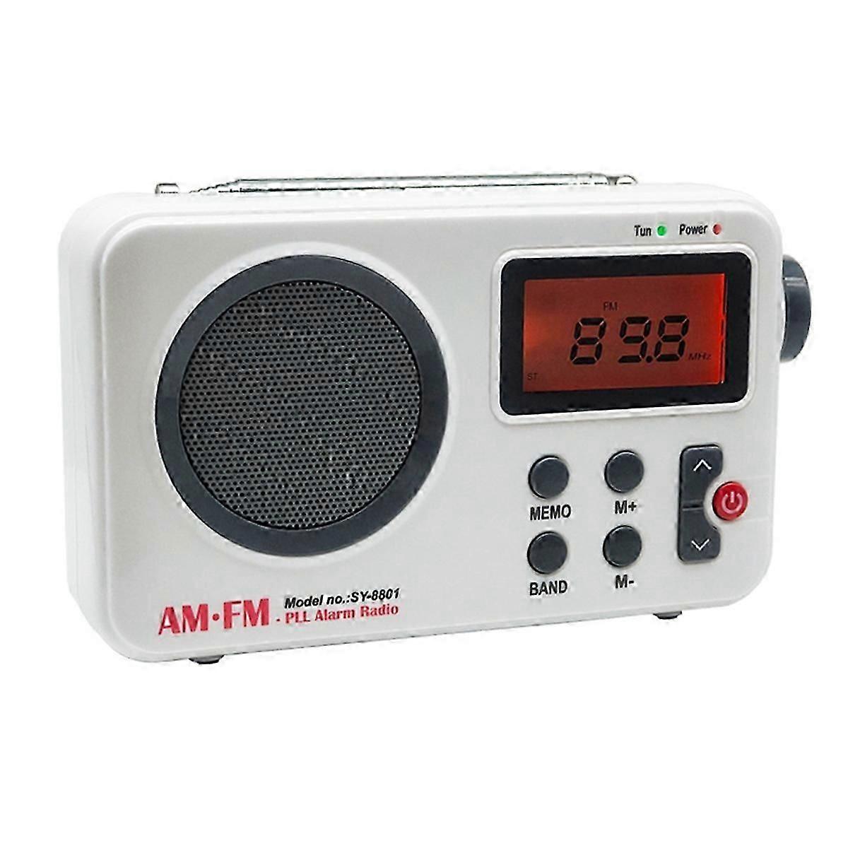 Portable AM/FM Radio, Digital Shower Radio, Mini Stereo Radio with Earphone Port & LCD Display, Headphone Jack Speaker