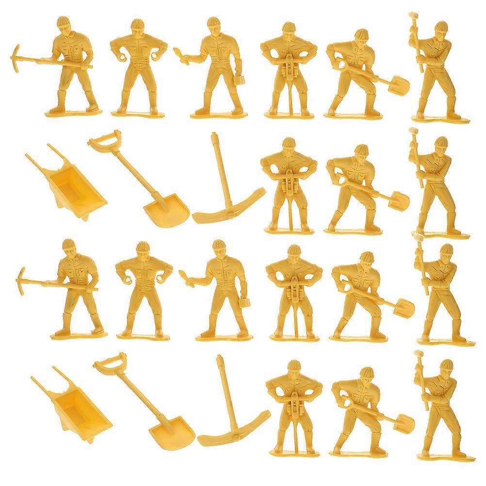 Miniature Construction Worker Realistic Figurine for Kids Playing 63Pcs Set