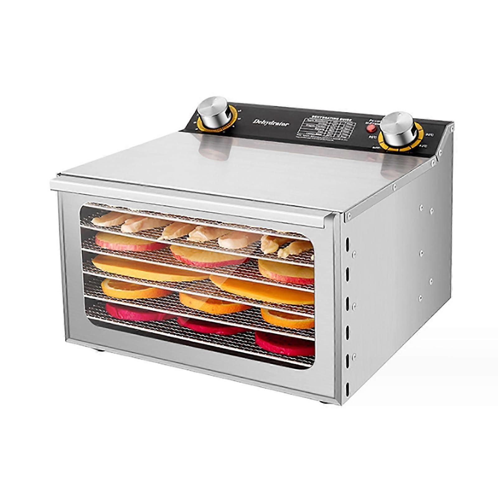 Commercial Food Dehydrator Stainless Steel, 3090 C Thermostat, 24H Timer, 3D Uniform Heating, Nuts Fruits Vegetables