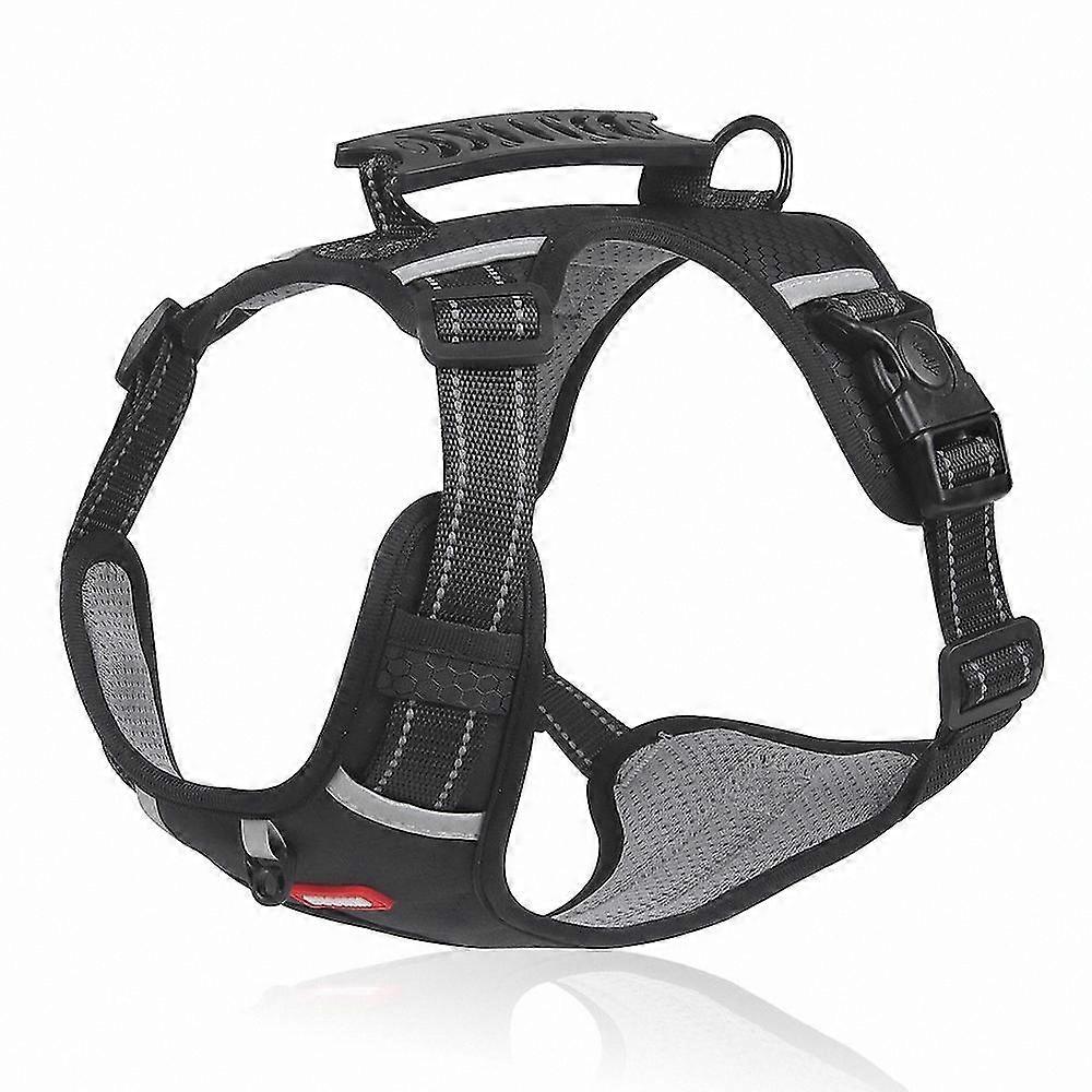 Comfortable Airflow Reflective Pet Harness with Control Handle - Secure Puppy Vest for Walks, Bright Yellow