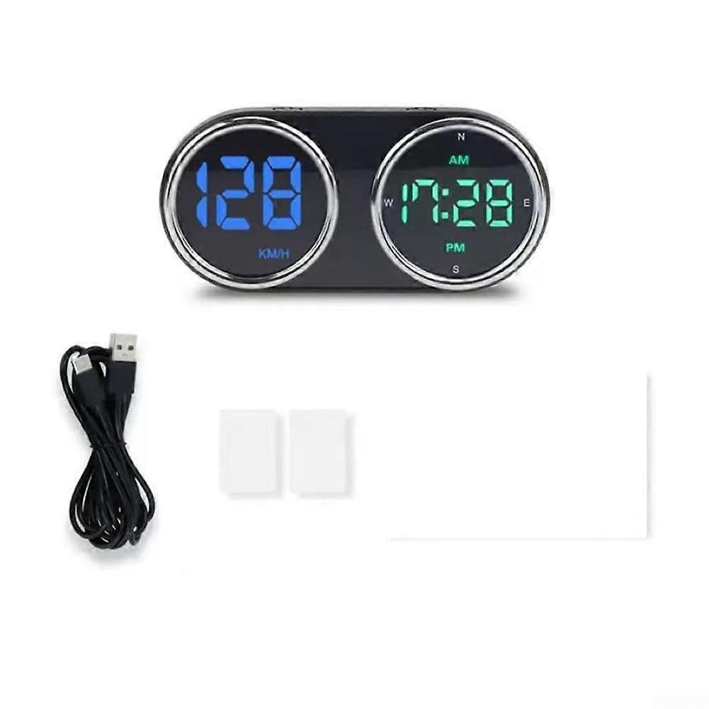 Car Speedometer Headup Display GPS Speedometer Digital Clock HUD Overspeed Alarm KM/H MP/H 7Color Display 11.3x5.3CM