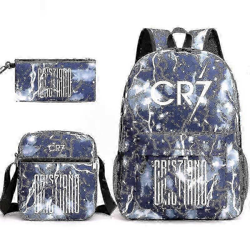 Fashion CR7 3-Piece Backpack Set - Σχολικές και ταξιδιωτικές τσάντες υψηλής χωρητικότητας για νέους μαθητές