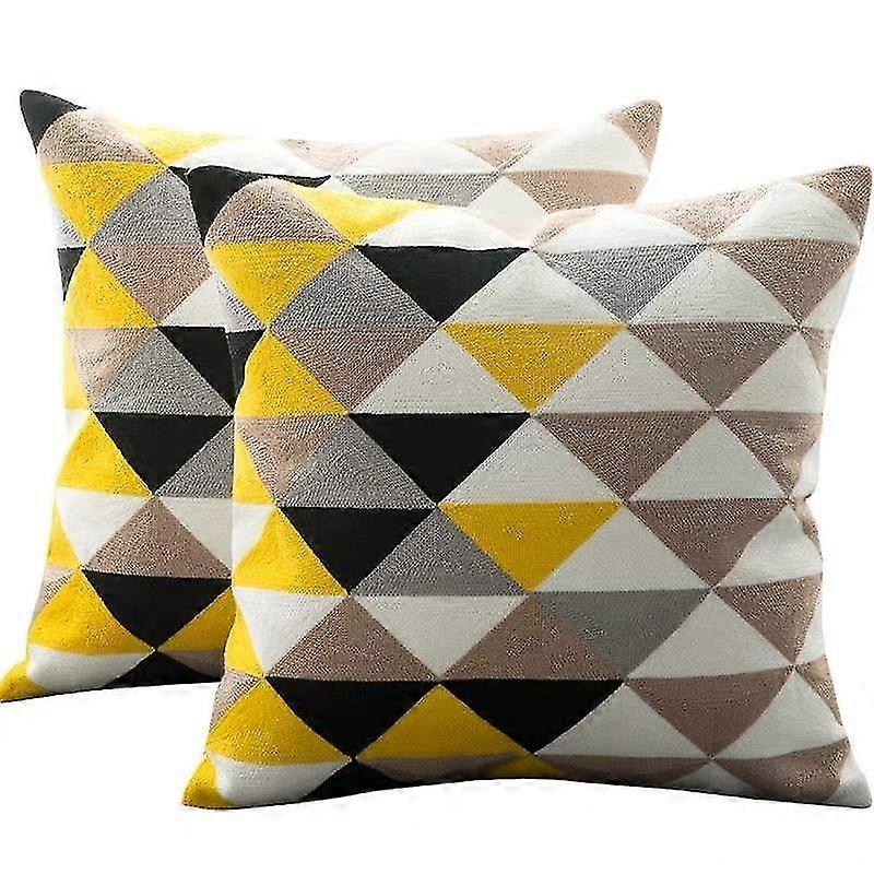 Pillowcases 45 * 45cm Moroccan Geometric Triangle Embroidery Pillow...