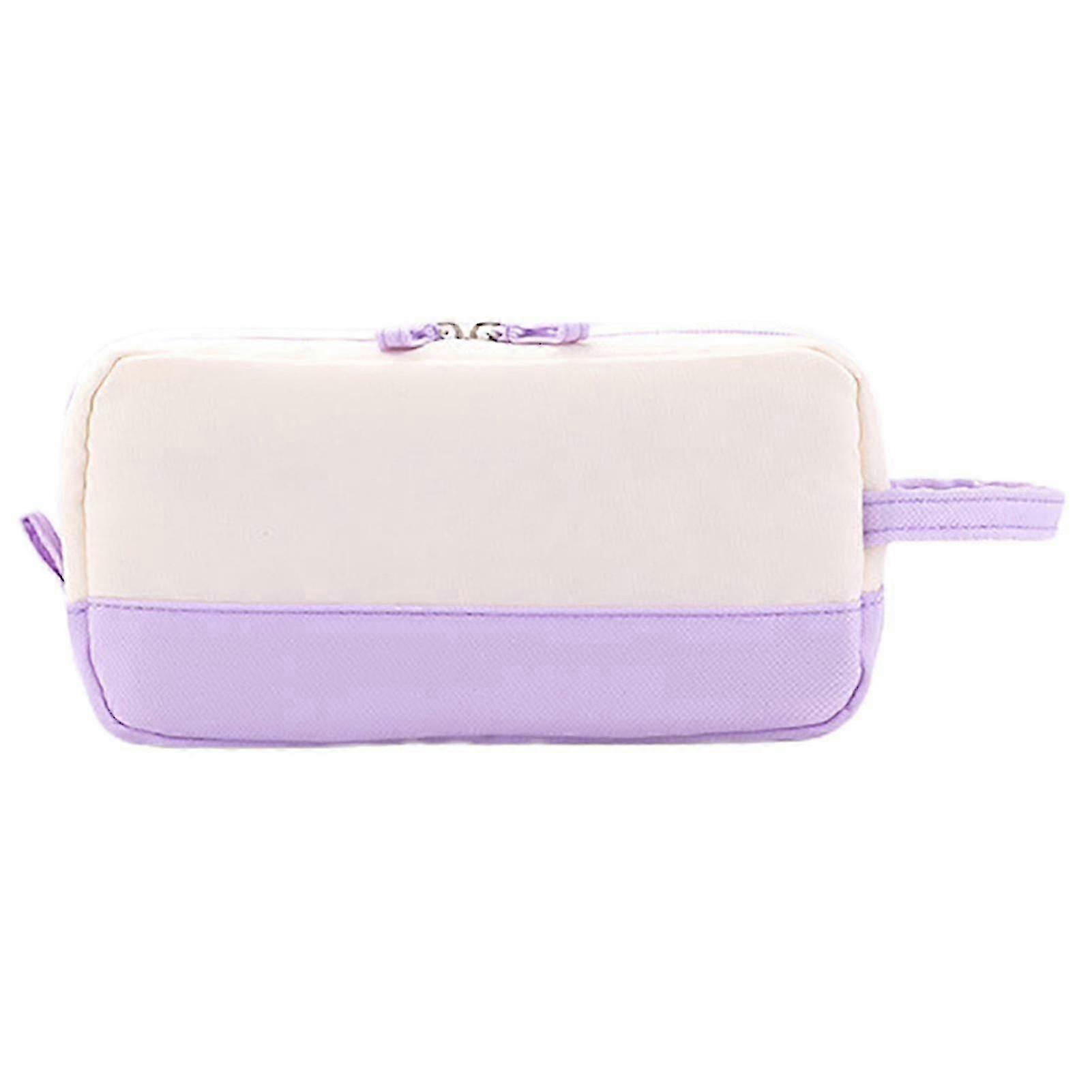 Double Layer Pencil Bag with Zipper Large Capacity Wear Resistant M...