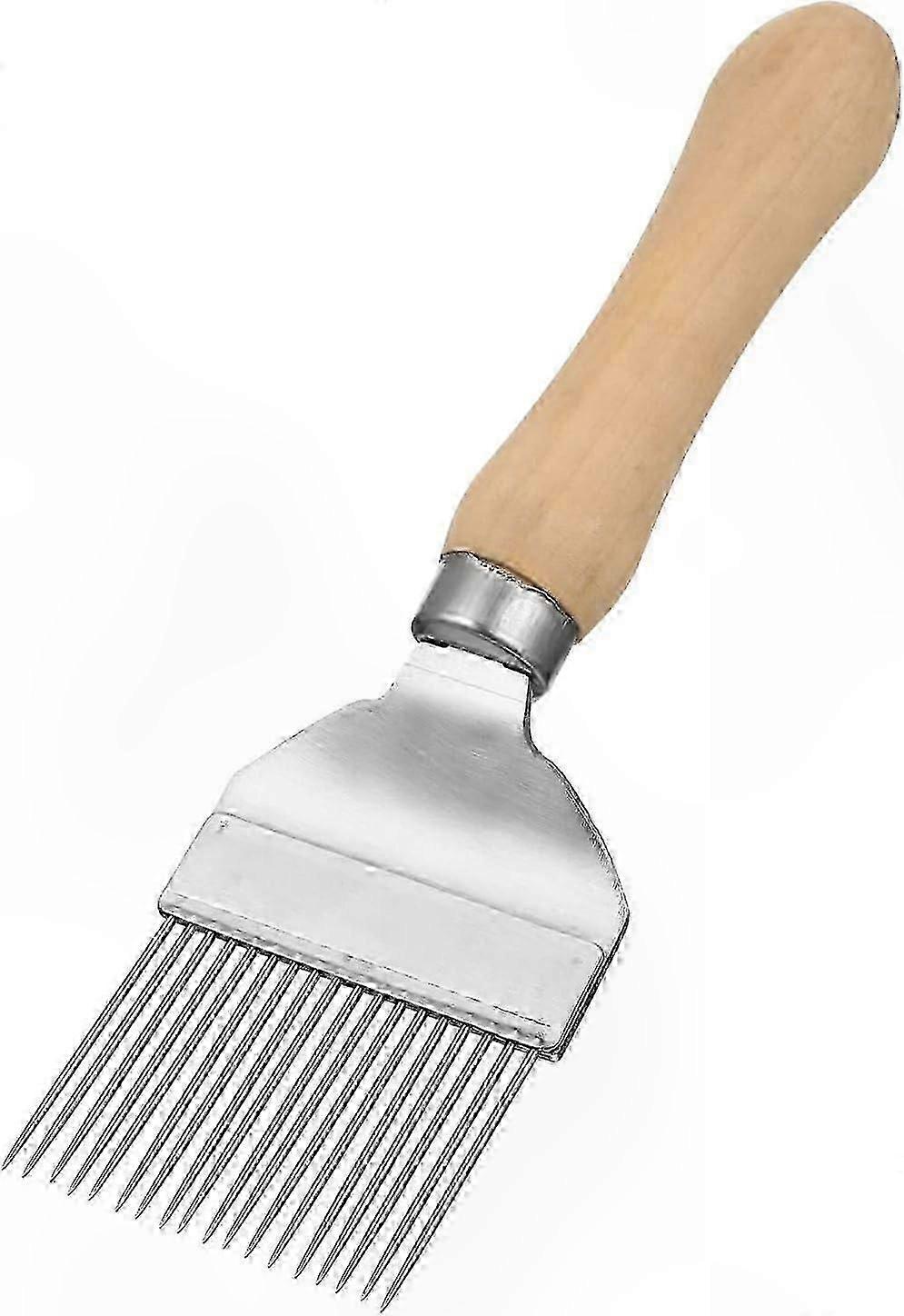Stainless Steel Honey Uncapping Fork with Wooden Handle for Beekeeping, 1pc Silver Tool for Beekeeper Supplies
